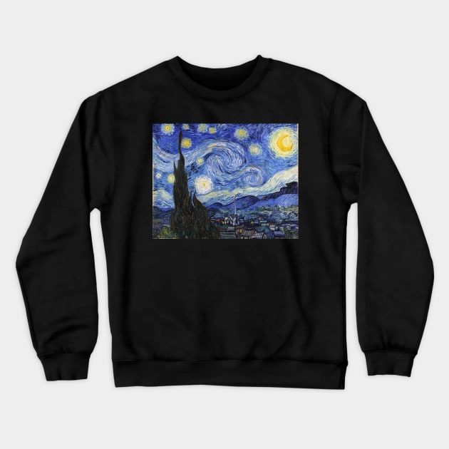 Starry Night - Vincent Van Gogh Classic Masterpiece Painting Crewneck Sweatshirt by merkraht